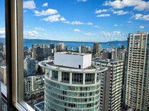 Coal Harbour and downtown Vancouver skyline aerial view from 33rd floor – Residences on Georgia Vancouver condo for sale
